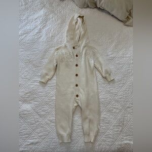 little planet by carters organic knit hooded jumpsuit